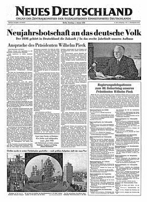 Neues Deutschland Online-Archiv vom 01.01.1956