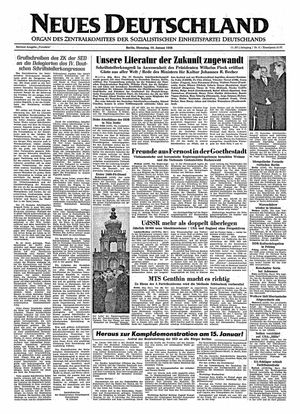Neues Deutschland Online-Archiv vom 10.01.1956