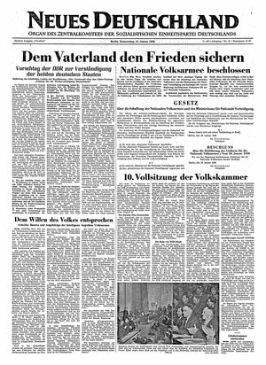 Neues Deutschland Online-Archiv vom 19.01.1956