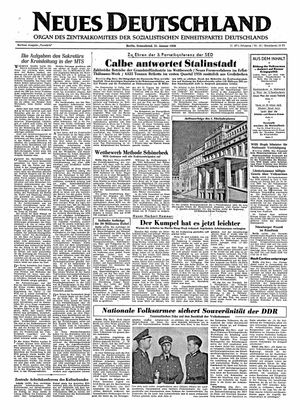 Neues Deutschland Online-Archiv vom 21.01.1956