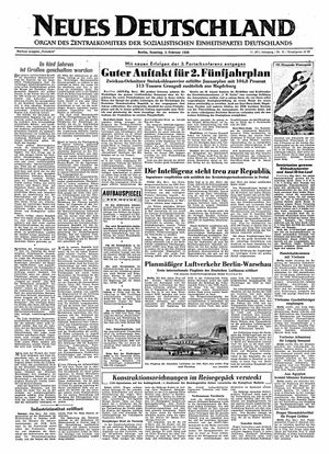 Neues Deutschland Online-Archiv vom 05.02.1956