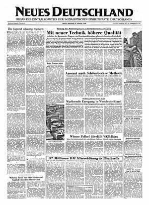 Neues Deutschland Online-Archiv vom 08.02.1956