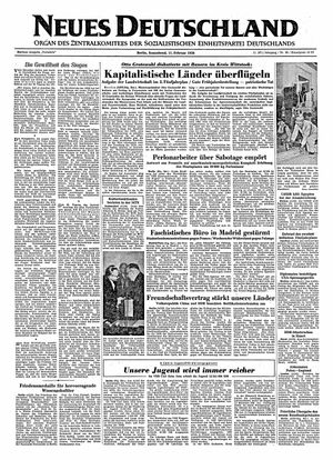 Neues Deutschland Online-Archiv vom 11.02.1956