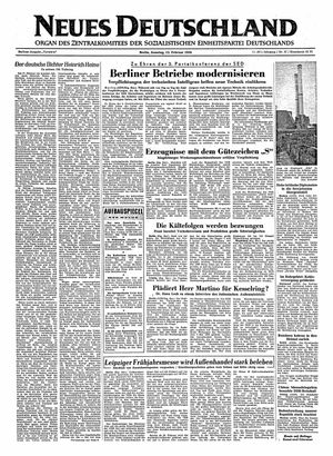 Neues Deutschland Online-Archiv vom 12.02.1956