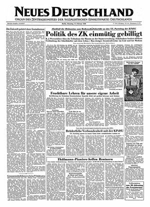 Neues Deutschland Online-Archiv on Feb 21, 1956