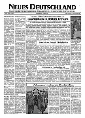 Neues Deutschland Online-Archiv vom 16.03.1956