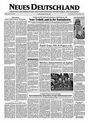 Neues Deutschland Online-Archiv vom 18.03.1956