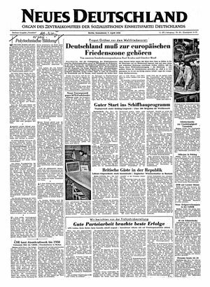 Neues Deutschland Online-Archiv vom 07.04.1956