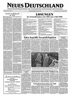 Neues Deutschland Online-Archiv vom 19.04.1956