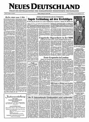 Neues Deutschland Online-Archiv vom 20.04.1956