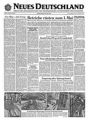 Neues Deutschland Online-Archiv vom 25.04.1956