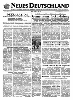Neues Deutschland Online-Archiv vom 27.04.1956