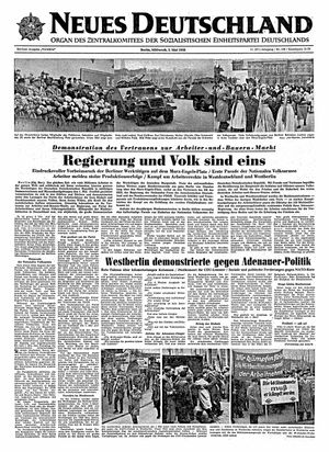 Neues Deutschland Online-Archiv vom 02.05.1956