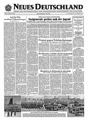 Neues Deutschland Online-Archiv vom 03.05.1956
