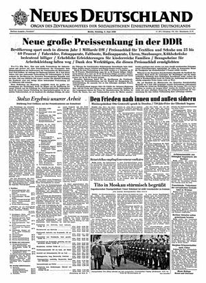 Neues Deutschland Online-Archiv vom 03.06.1956