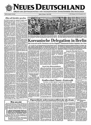 Neues Deutschland Online-Archiv vom 08.06.1956