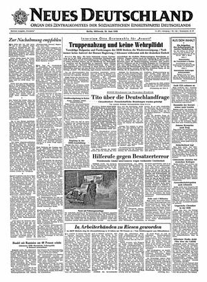 Neues Deutschland Online-Archiv vom 20.06.1956