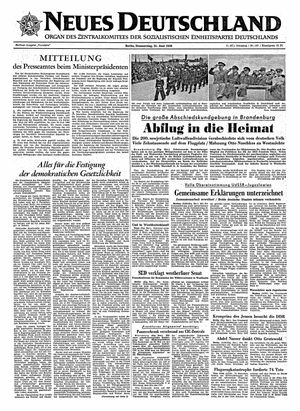 Neues Deutschland Online-Archiv vom 21.06.1956