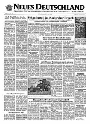 Neues Deutschland Online-Archiv vom 14.07.1956