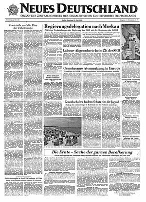 Neues Deutschland Online-Archiv vom 15.07.1956