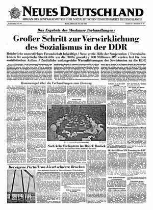 Neues Deutschland Online-Archiv vom 18.07.1956