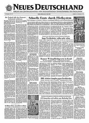 Neues Deutschland Online-Archiv vom 25.07.1956