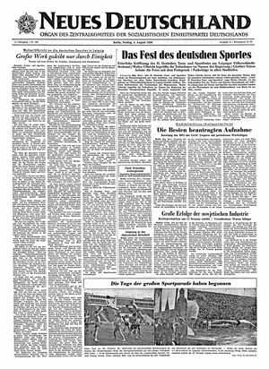 Neues Deutschland Online-Archiv vom 03.08.1956