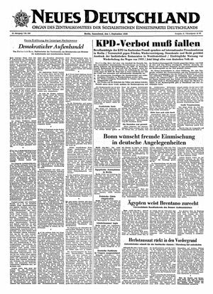 Neues Deutschland Online-Archiv on Sep 1, 1956