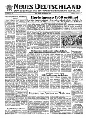 Neues Deutschland Online-Archiv vom 02.09.1956