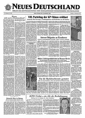 Neues Deutschland Online-Archiv vom 16.09.1956
