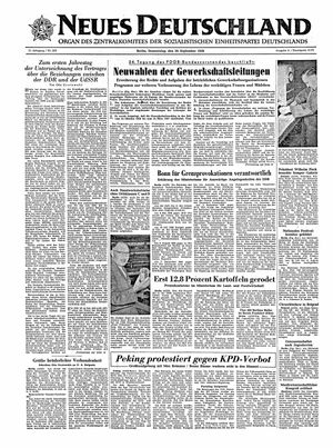 Neues Deutschland Online-Archiv vom 20.09.1956