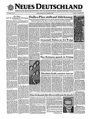 Neues Deutschland Online-Archiv vom 21.09.1956