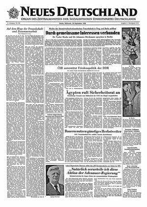 Neues Deutschland Online-Archiv vom 26.09.1956