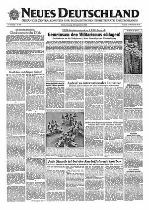 Neues Deutschland Online-Archiv vom 30.09.1956
