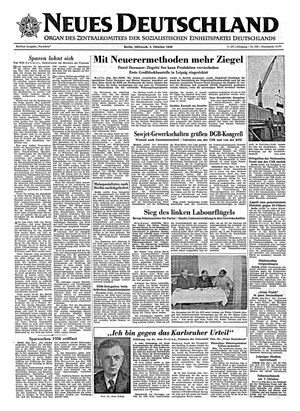 Neues Deutschland Online-Archiv vom 03.10.1956