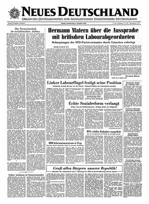Neues Deutschland Online-Archiv vom 04.10.1956