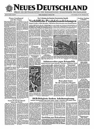 Neues Deutschland Online-Archiv vom 06.10.1956