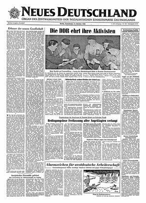 Neues Deutschland Online-Archiv vom 13.10.1956