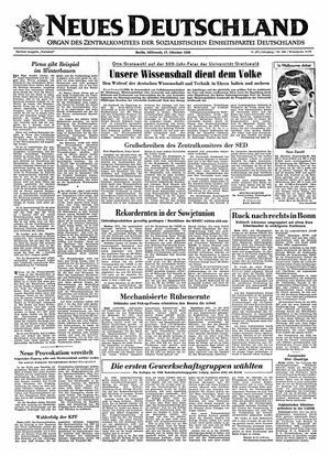 Neues Deutschland Online-Archiv vom 17.10.1956