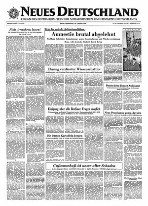 Neues Deutschland Online-Archiv vom 18.10.1956