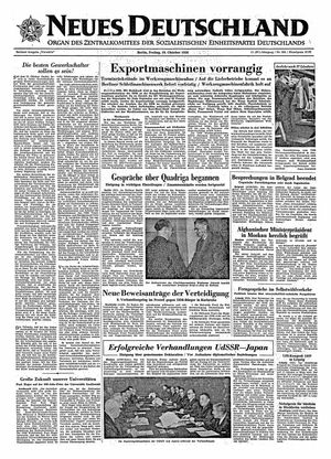 Neues Deutschland Online-Archiv vom 19.10.1956
