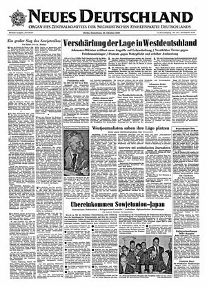 Neues Deutschland Online-Archiv vom 20.10.1956