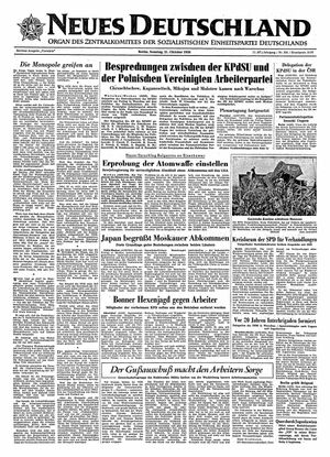Neues Deutschland Online-Archiv vom 21.10.1956