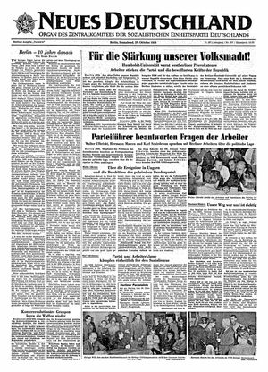 Neues Deutschland Online-Archiv vom 27.10.1956