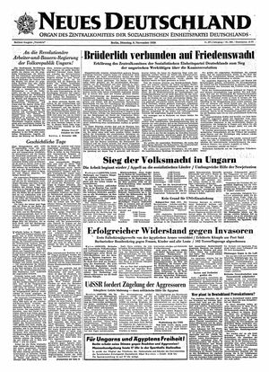 Neues Deutschland Online-Archiv vom 06.11.1956