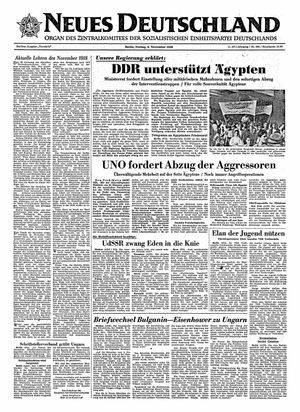 Neues Deutschland Online-Archiv vom 09.11.1956