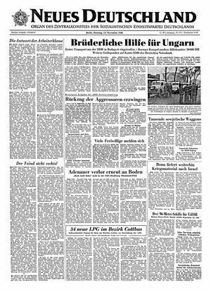 Neues Deutschland Online-Archiv vom 13.11.1956