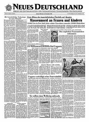 Neues Deutschland Online-Archiv vom 14.11.1956