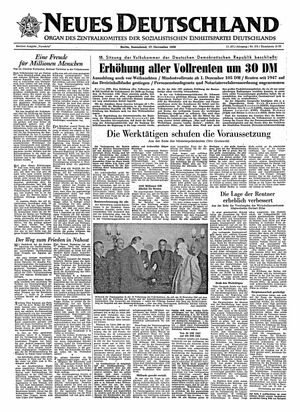 Neues Deutschland Online-Archiv vom 17.11.1956