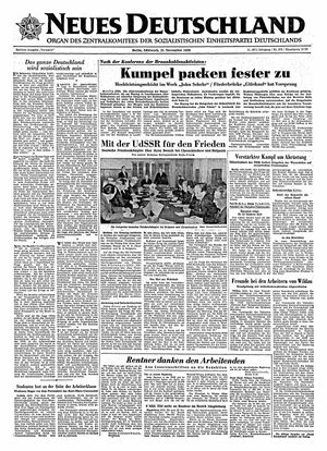 Neues Deutschland Online-Archiv vom 21.11.1956
